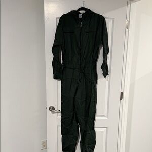 NIKKY Dark Green Hooded Jumpsuit with Front Zip